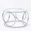 Table basse ronde moderne avec dessus en verre et structure métallique circulaire, table d'appoint contemporaine pour salon-1217319520