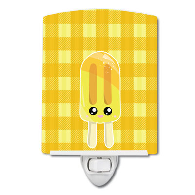Ice Pop Popsicle Face Gingham Ceramic Night Light