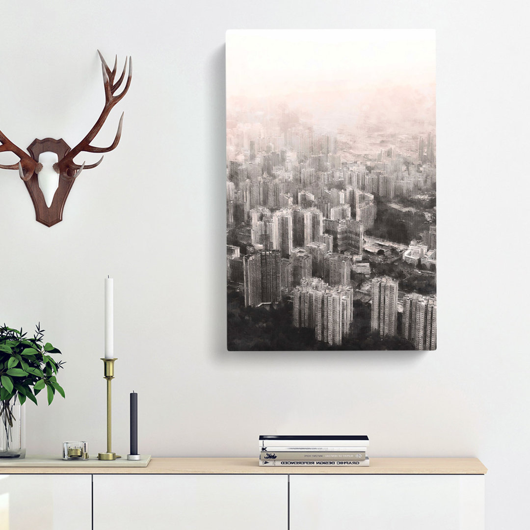 Hong Kong Skyline Abstract - Wrapped Canvas