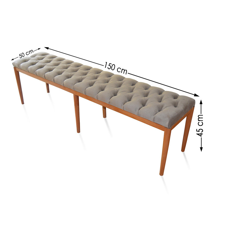 Banc en bois Vidal, H 17,72 po x l 59,06 po x P 19,69 po