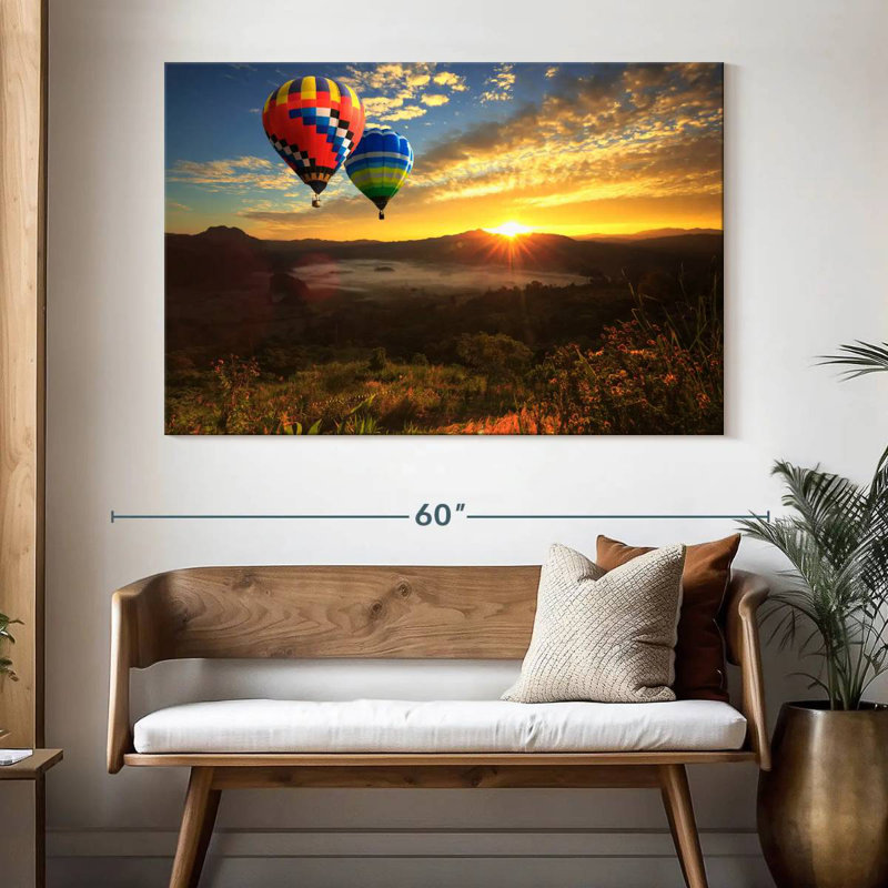 Montgolfières Mehar au lever du soleil, H 34 po x l 51 po