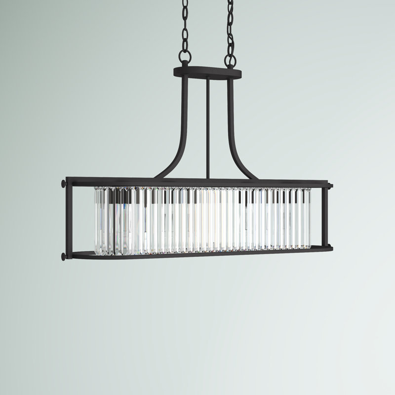 Bunton 4 - Light Kitchen Island Pendant, Aged Bronze
