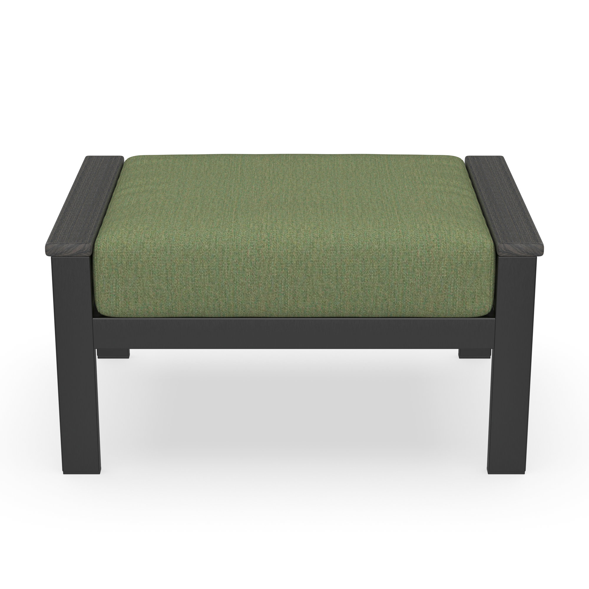 Townsend Outdoor Ottoman with Sunbrella Cushions, Canvas Fern