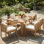 Ensemble de salle à manger 7 pièces pour 6 personnes, ensemble de mobilier d'extérieur avec table rectangulaire, ensemble de table et chaises avec coussins amovibles pour la cour arrière