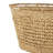 Brown Seagrass Handmade Woven Oval Decorative and Functional Storage Basket with Elevated Rim and Slot Handle
