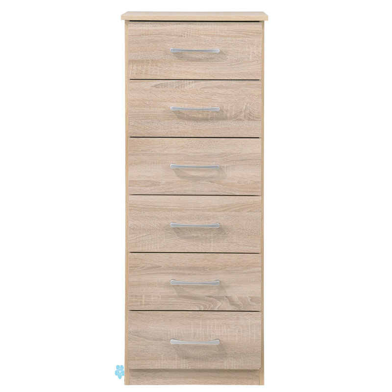 Commode pour la lingerie, commode à tiroirs, commode haute Boston G024-LC, Naturel