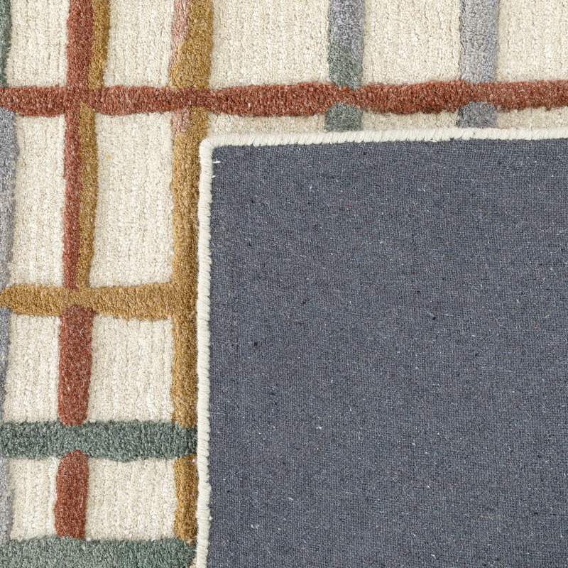 Polychrome: tapis moderniste touffeté à la main en multicolore, Rectangle 5 pi x 8 pi