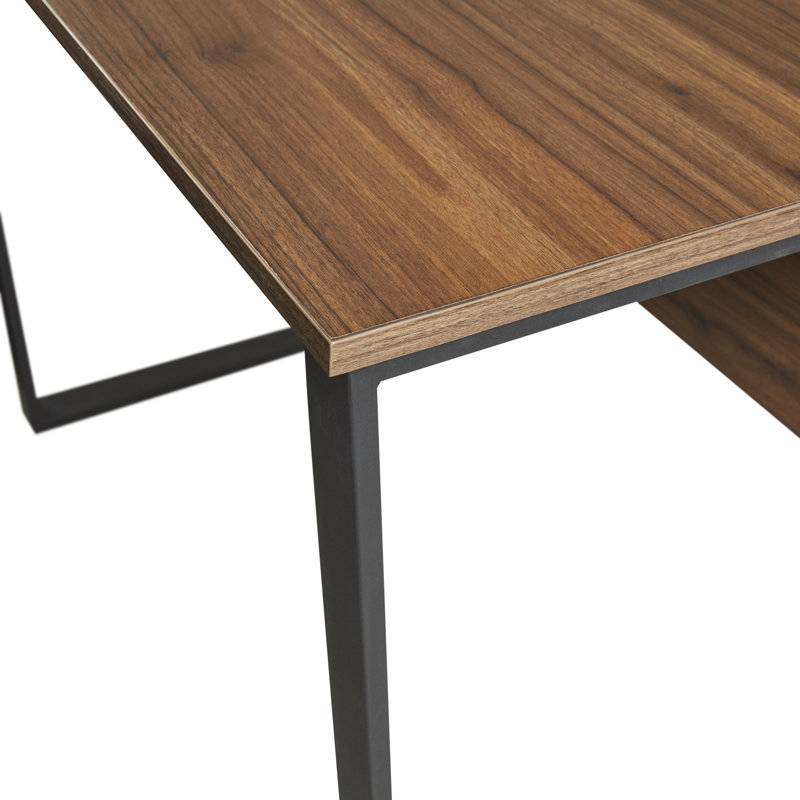 Carlyle 30" Dark Coffee Modern Industrial Computer Desk with Black Metal Legs