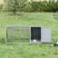 Lapin gris en bois avec cage extérieure et fil de ventilation - 46 po x 24 po, portatif compact pour cage de lapins gris