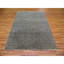 Tapis gris en laine nouée à la main 5 pi 2 po x 7 pi
