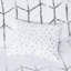 Édredon pour lit simple / simple TG - blanc avec motif géométrique métallique argenté, doux, 2 taies décoratives, coussins décoratifs, literie empaquetable à motif géométrique sur fond blanc, tissu froissé-120469602