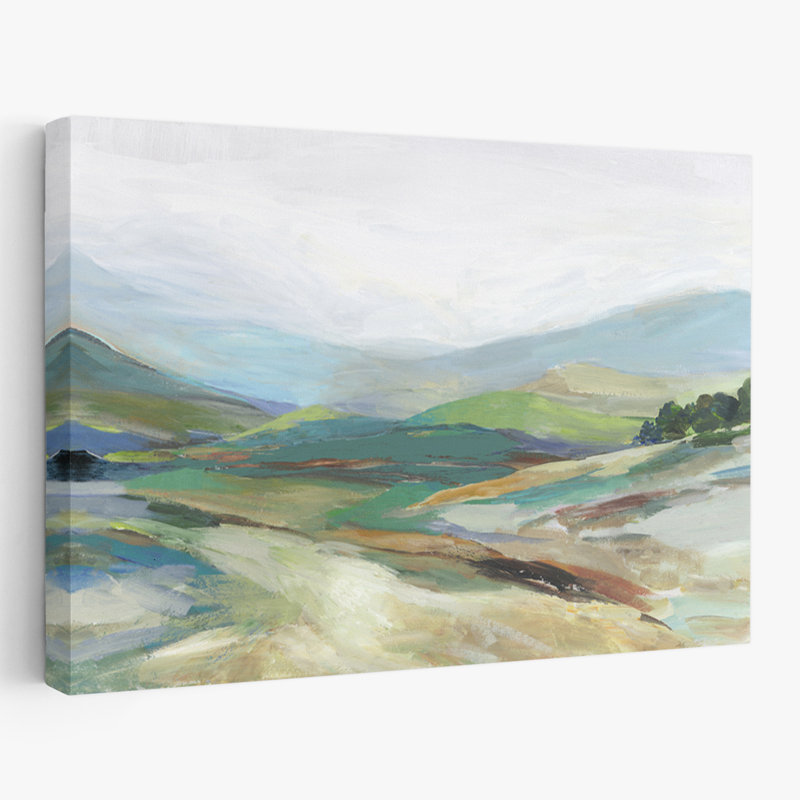 Hills and Fields Misty Landscape Art, H 40 po x l 60 po