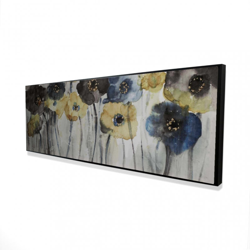 "Fleurs bleues et jaunes grises" sur