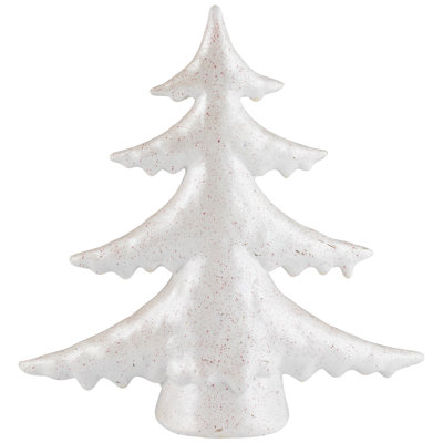 Décoration de table arbre de Noël brillant moucheté - 10 po - blanc