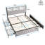 Dekker Velvet Upholstered Bed Frame with Storage Headboard, USB & USB-C Charging Ports, LED Lighting and 4 Underbed Drawers-2116491366