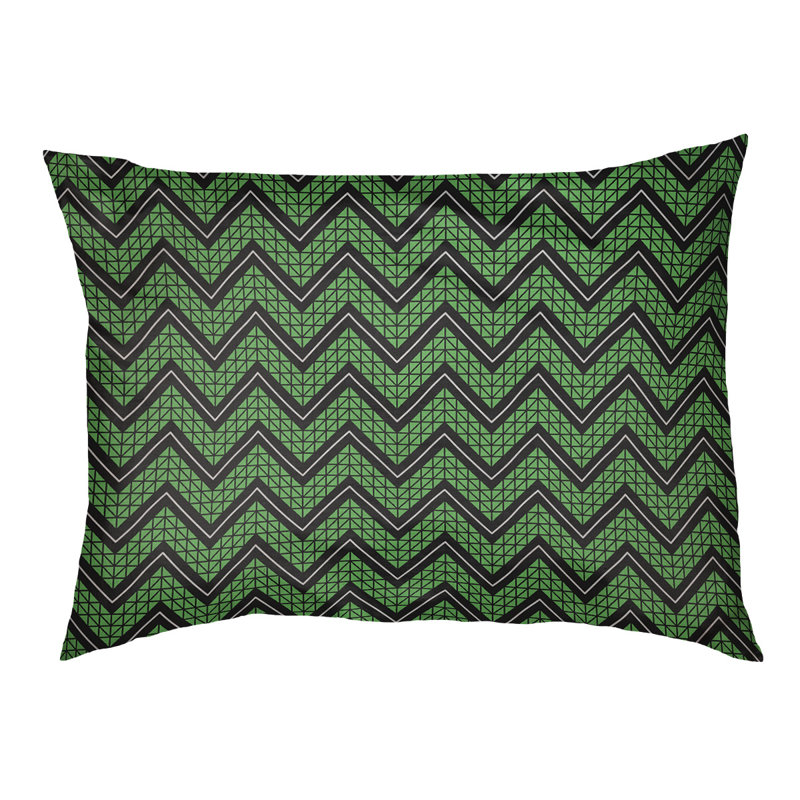 Coussin Chelan, Moyen (H 6,5 po x l 40 po x P 30 po), Vert/noir