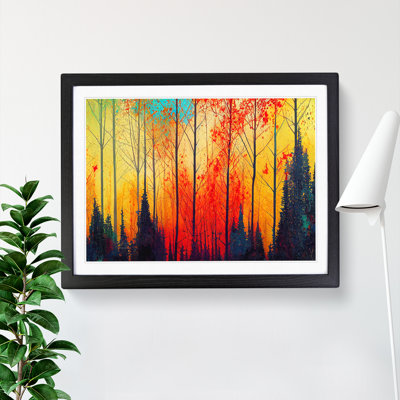 XH1022-6735X Paint Splashed Autumn Forest Vol.4 Abstract - Single Picture Frame Print