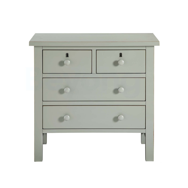 Table de chevet avec 4 tiroirs Georgina - Gris antique, Gris antique