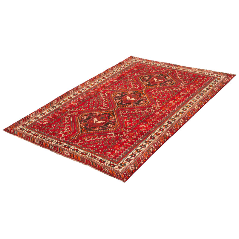 Tapis rouge rétro Evey 6 pi 4 po x 9 pi 6 po