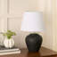 Ceramic Table Lamp With Fabric Shade For Bedroom, Living Room, Or Entryway