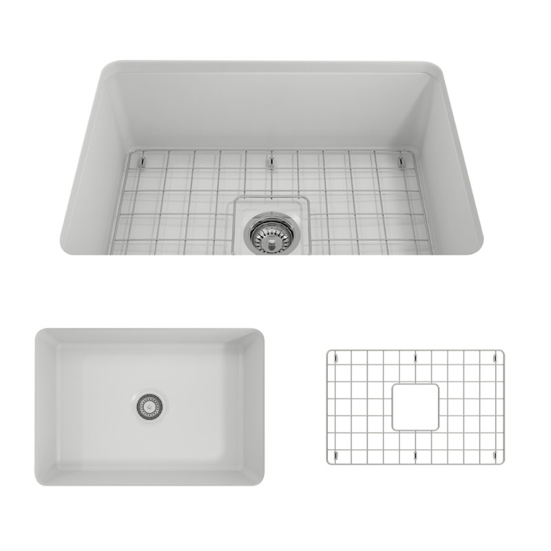 26.75'' L Kitchen Sink, Matte White