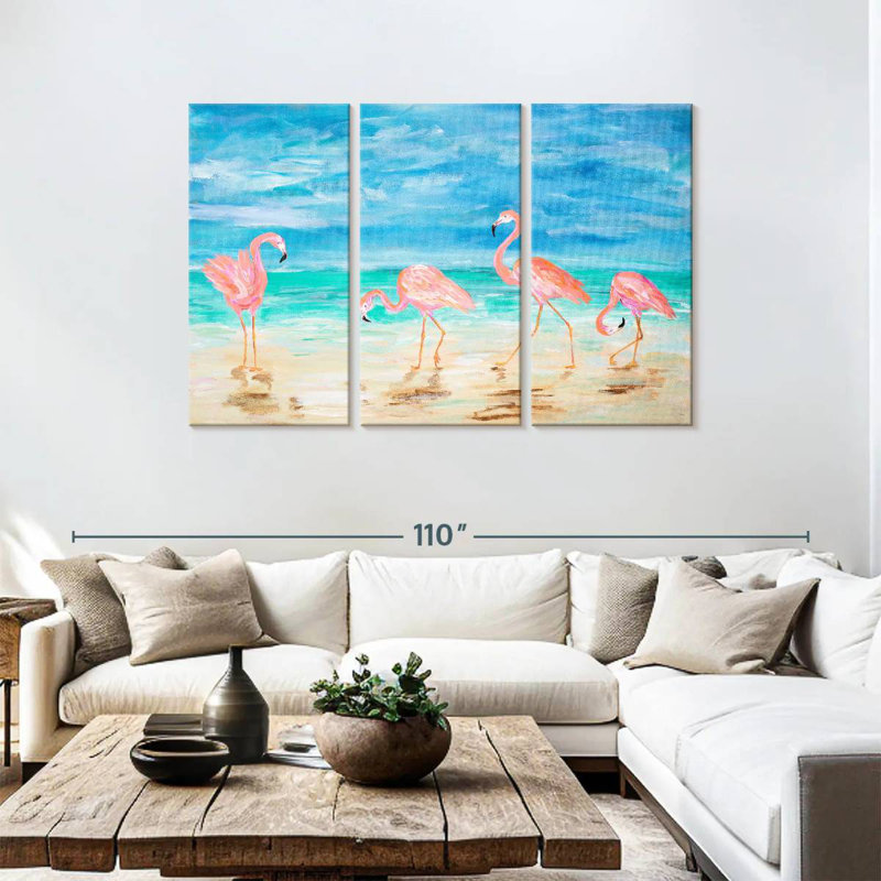 Sunny Flamingo Beach, H 48 po x l 74 po