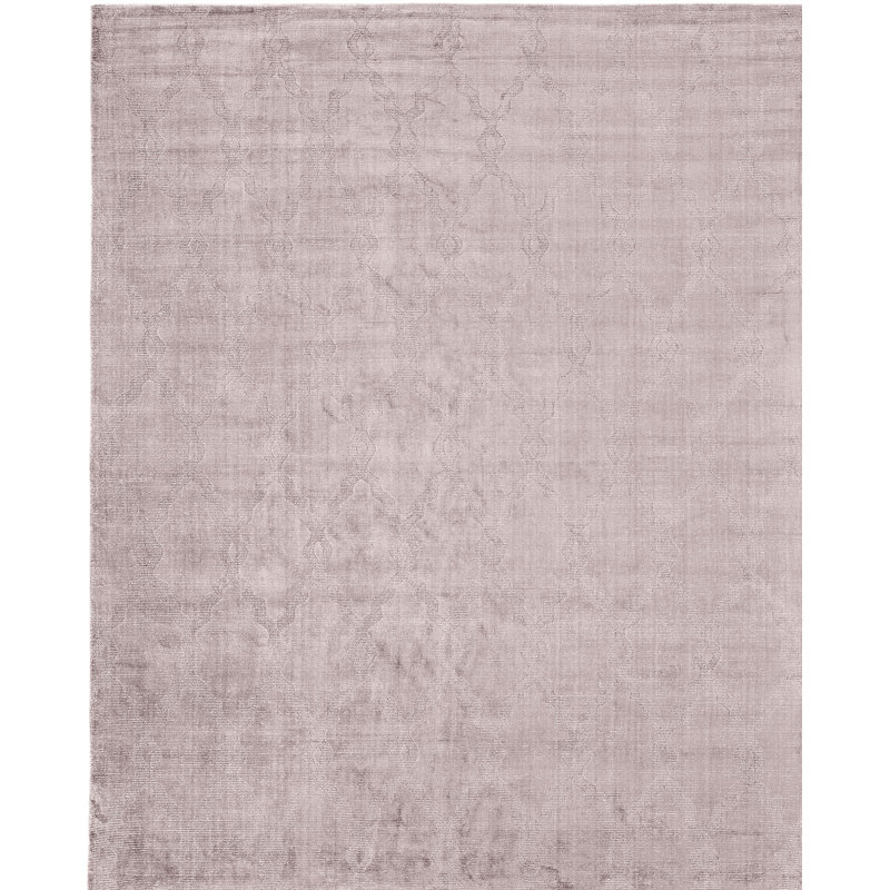 Tapis mauve en laine tissé à la main, 3 pi 6 po x 5 pi 6 po