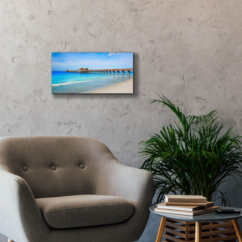 «Naples Florida Pier» par Epic Portfolio, art mural sur toile, H 12 po x l 24 po x P 0,75 po