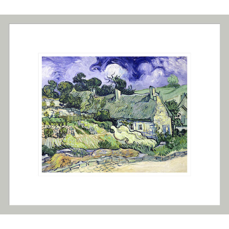 Chaumières à Cordeville Auvers-sur-Oise par Vincent van Gogh, impression giclée encadrée, 13,75 po H x 15,78 po L