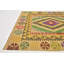 Tapis de zone en laine beige/rouge/vert 3 pi 3 po x 6 pi 4 po one-of-kind à la main noué la Lorain