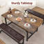 Ensemble de table de salle à manger pour 4-8, ensemble de 3 pièces extensibles 63 po avec 2 bancs rembourrés - Grande table de cuisine rectangulaire avec structure en métal pour économiser de l'espace dans les appartements-402582552