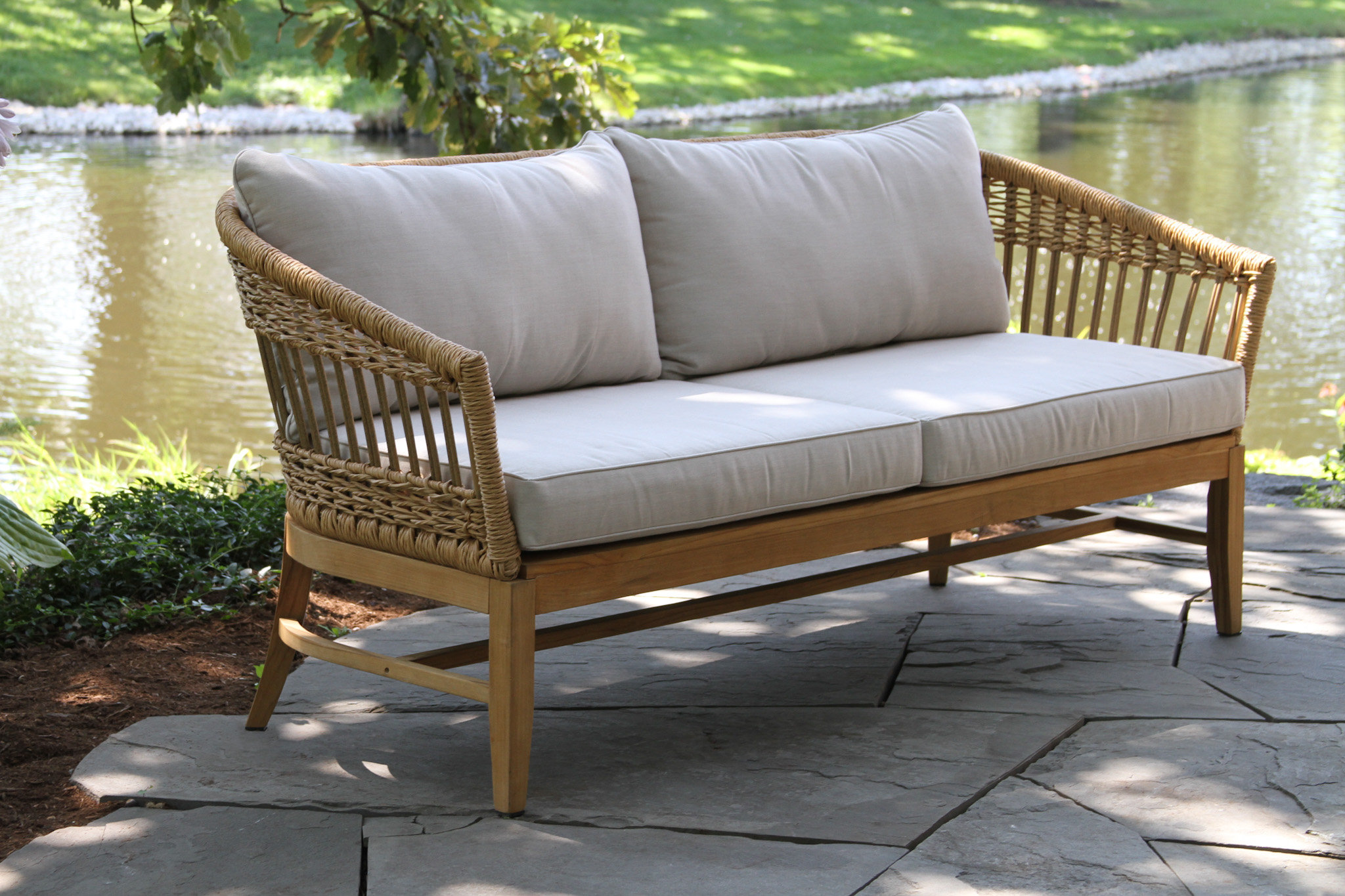 Birch Lane™ Dunkirk 69 Wicker Outdoor Patio Sofa With Sunbrella Cushions Wayfair 1649