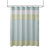 Amherst Green Striped Faux Silk 72x72'' Shower Curtain-1935496273