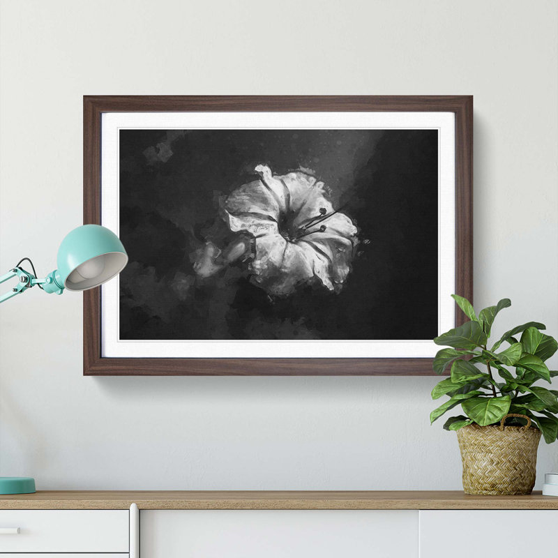 Geranium Flower in Abstract - Framed Print, Walnut Framed, 36cm H x 48cm W x 2cm D
