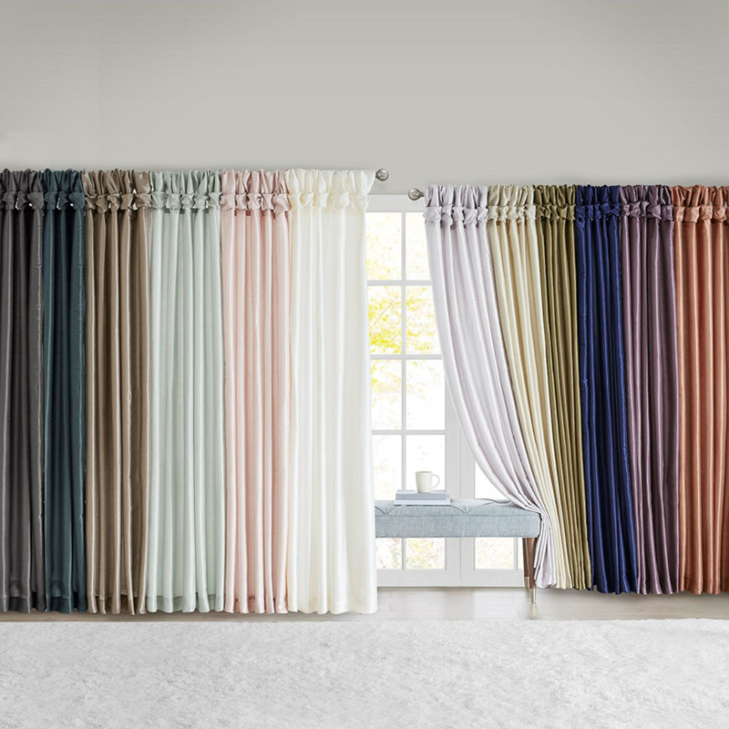 Twisted tape lined curtain panel, Blush, 50" W x 108" L