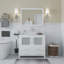 Ensemble de meuble-lavabo sur pied 36 po avec plateau en marbre et miroir assortis Ravenna-27042727-116868047
