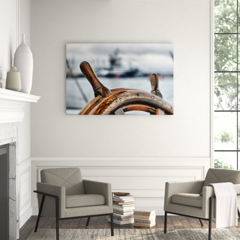 Captain's Wheel Print, 40" H x 60" W x 1.5" D