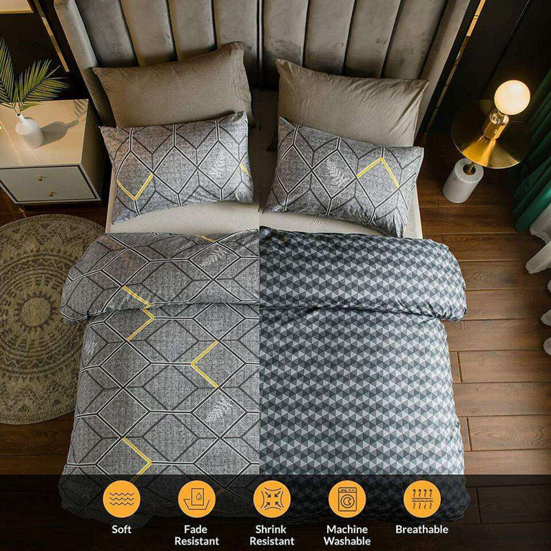 Chevron Duvet Cover with Pillow Shams Included, Full Duvet Cover + 2 Additional Pieces