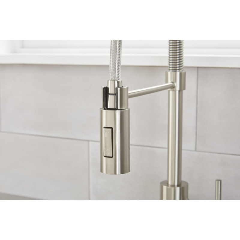 The Foodie Pre-Rinse Single Handle Kitchen Faucet, Silver