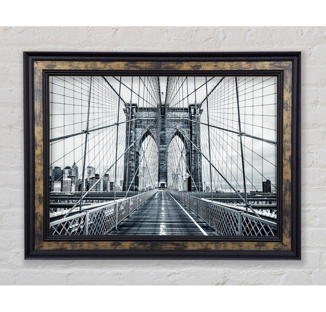 Silberne Brooklyn Bridge - Einzelner Bilderrahmen Kunstdrucke