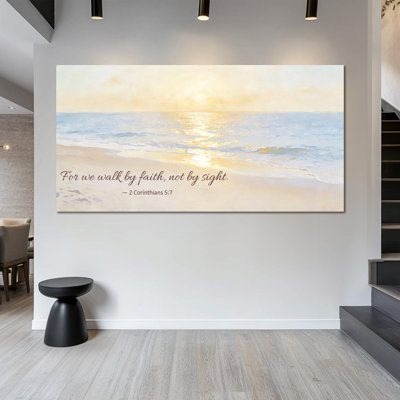  Christian Canvas - Inspirational Bible Verse Wall Art, Scripture Painting for Home & Office, Faith Picture Decor in Wrapped Canvas with Pine Frame, 16×32 inches