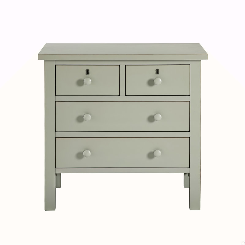 Table de chevet 4 tiroirs avec rangement - Gris antique, Gris antique