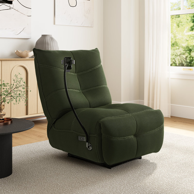 Power Glider Recliner With Wireless Charging & Usb Port, Green