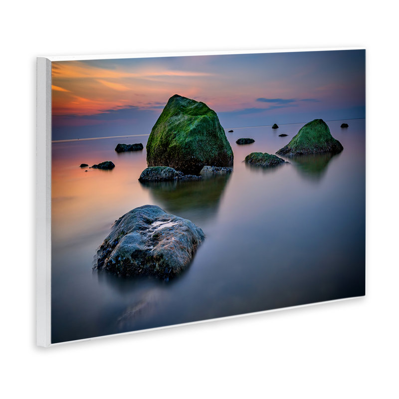 "Mossy Rocks Protrusion Sea", art mural par Rick Berk, H 10 po x l 15 po