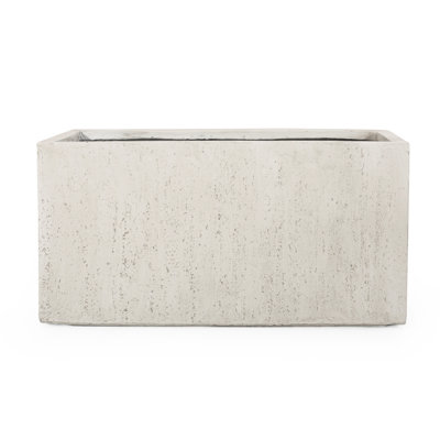 Béton d'extérieur léger - l 30,54 po x P 15,3 po x H 16 po - pot de fleurs d'oxyde de magnésium blanc