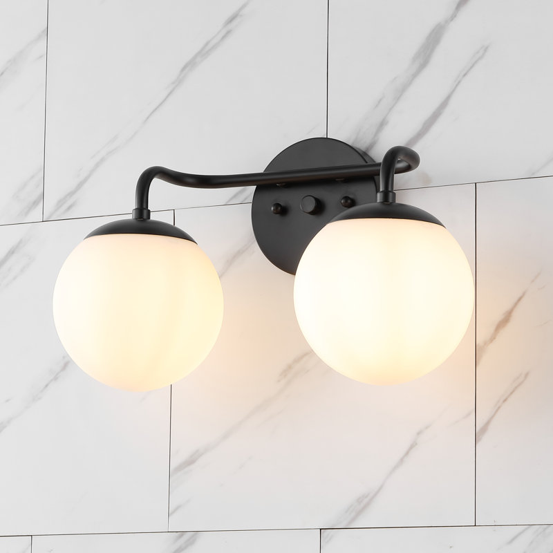 Meuble-lavabo contemporain 2 lumières Louis, Noir, Deux lumières