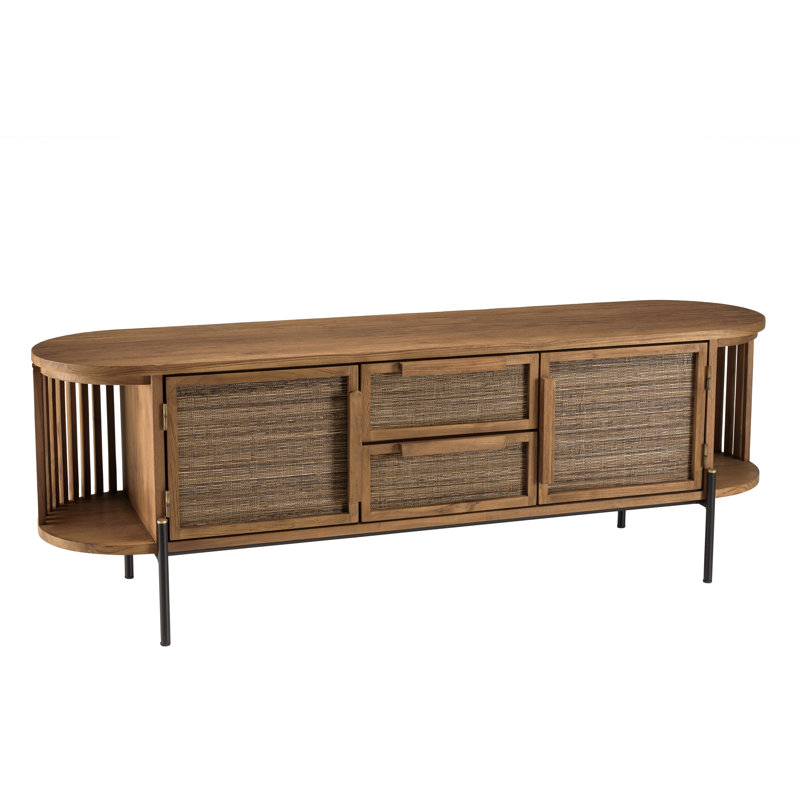 Kurdi Unfinished TV Stand for TVs up to 48" with Fireplace Included