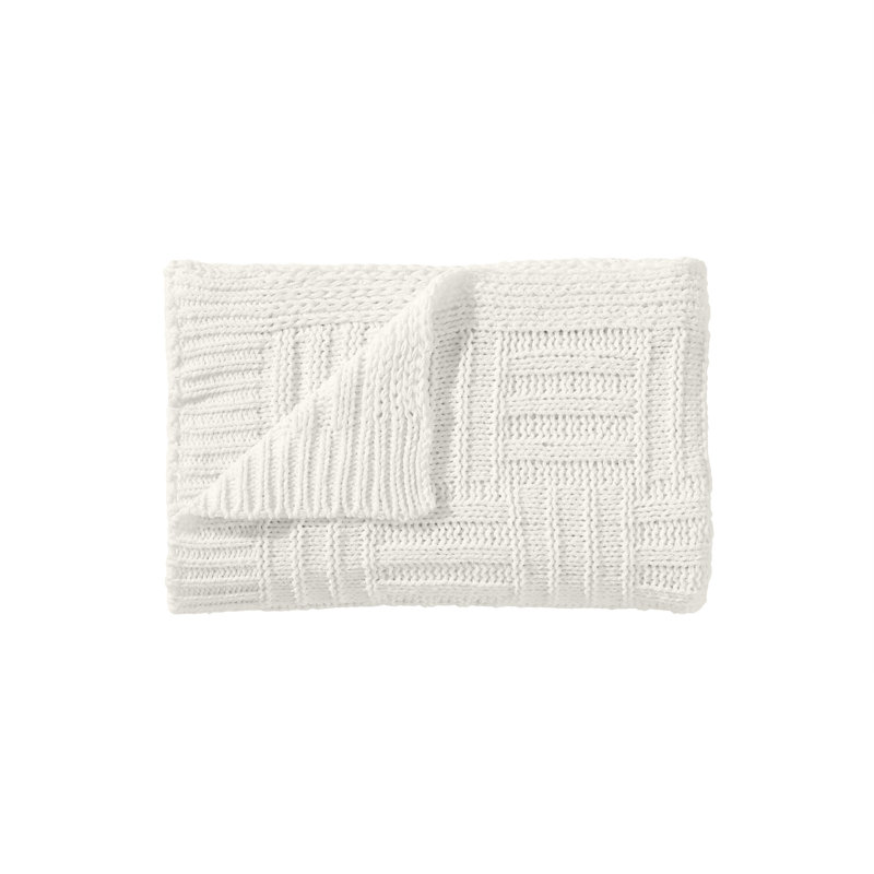 Knitted Throw Blanket, White