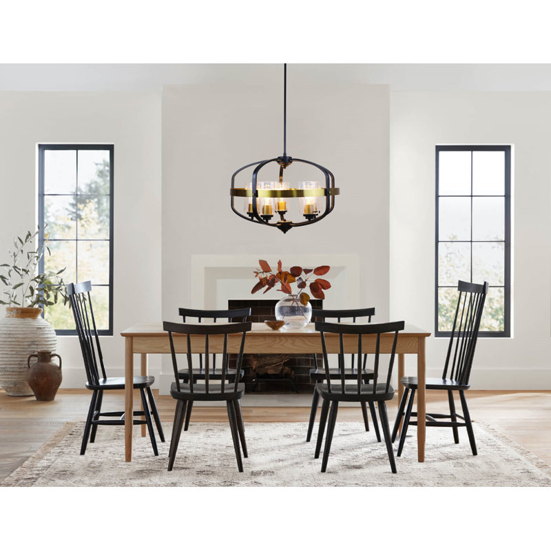 5 - Light Matt Black/Antique Brass Lantern Pendant