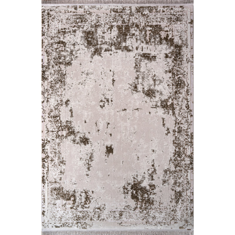 Zone de fils en polyester tissé à la machine Teresia, Rectangle 5 pi 3 po x 7 pi 6 po